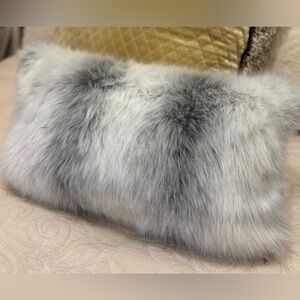 Fabulous Furs Icelandic Elegant Gray Faux Fur Pillow